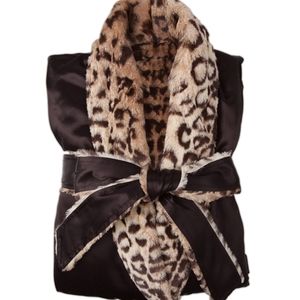 Giraffe At Home Luxe Satin Leopard Robe